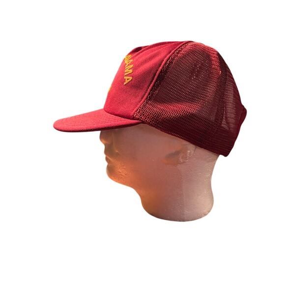 Vintage USS Alabama BB60 snapback dad cap red yellow lettering trucker cap mesh - Picture 2 of 4